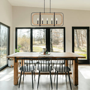 Woodland 5-Light Interlocking Frames Linear Chandelier