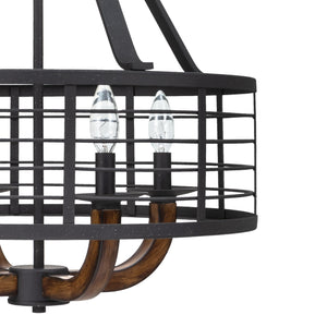 Gateway 4Light caged Drum chandelier zoomed in view