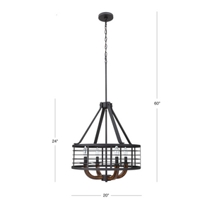 Gateway 4Light caged Drum chandelier dimensions