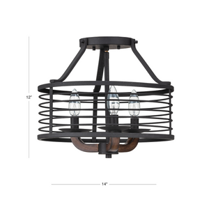 Gateway caged semi flush mount dimensions.