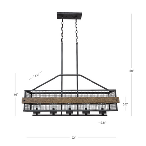 Barnwood linear outdoor chandelier dimensions.