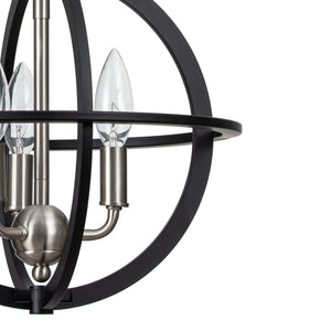 Verona candle style globe pendant light zoomed in view.