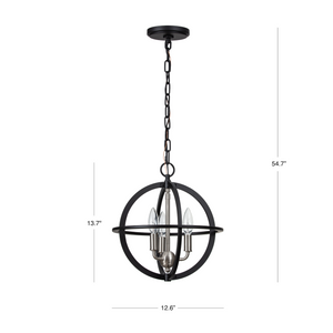 Verona candle style globe pendant light dimensions.