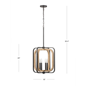 4 light locked frame Woodland chandelier dimensions.