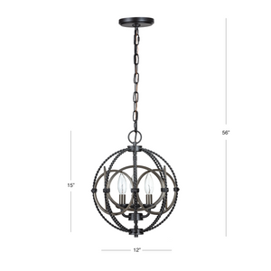 Stirling globe candle style pendant dimensions.