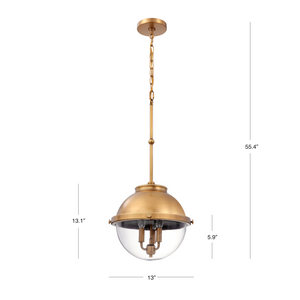 Chambery brass pendant light dimensions.