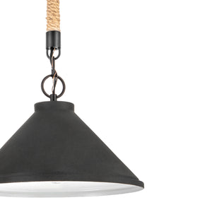 Harvest 1-Light Cone Pendant Light in Textured Flint