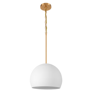 Tivoli matte white dome pendant light unlit.