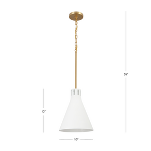 Conic white cone pendant light dimensions.