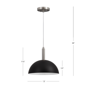 Bari 1-Light Dome Modern Pendant Light