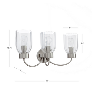 Ribble valley 3 light vanity light dimensions.