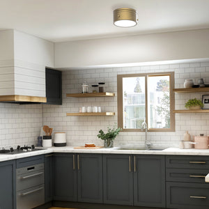 Giovanni flush mount in a modern kitchen.