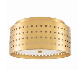 Gela brushed gold flush mount unlit.